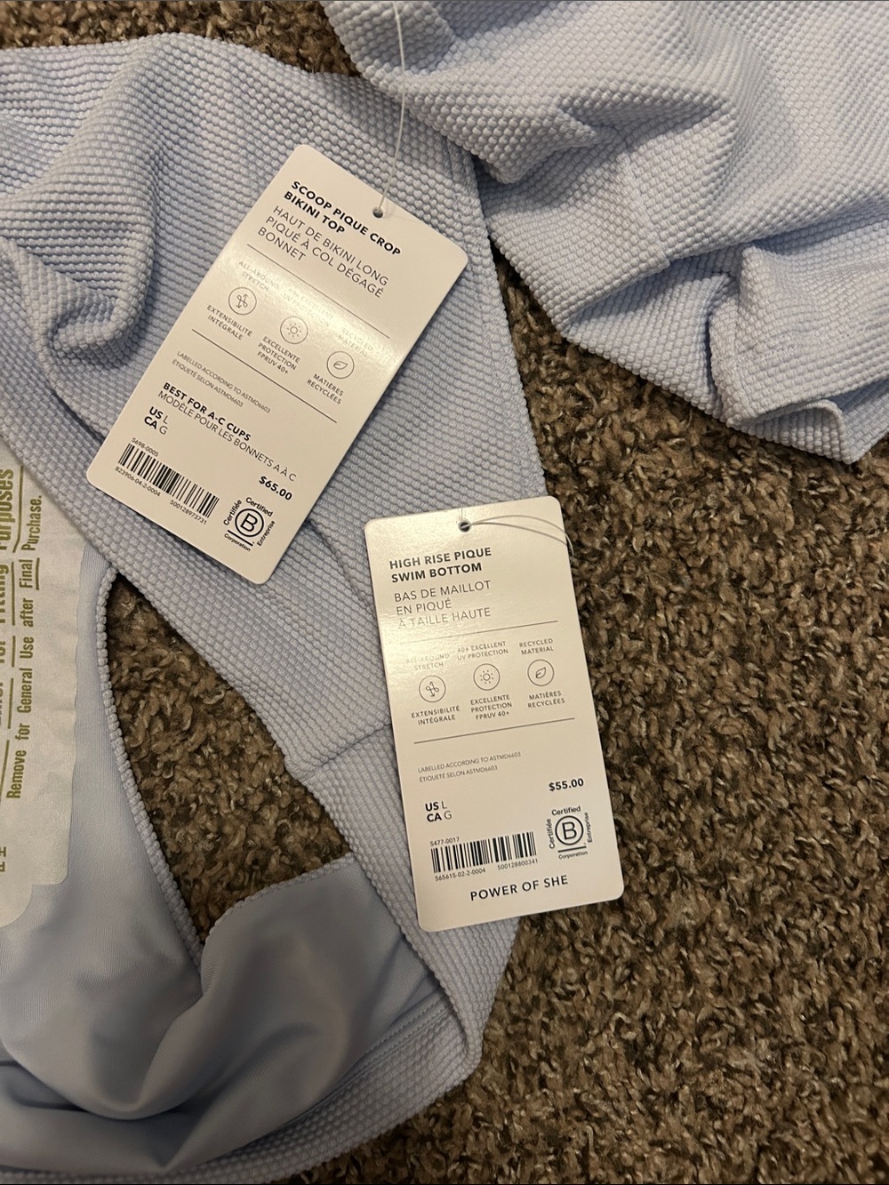 Athleta Light blue Textured Two-Piece Swim Set - Picture 4 of 6